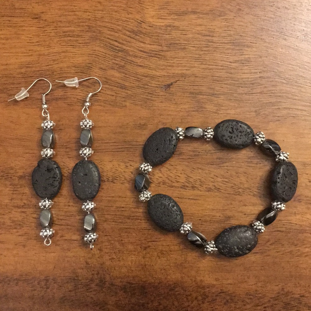 Handmade bracelet and earrings
